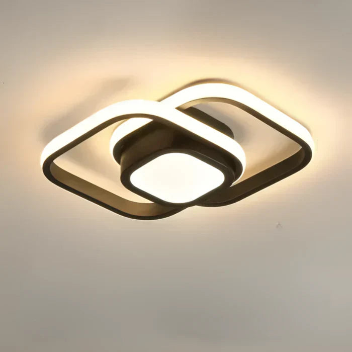 Modern LED Ceiling Light with Double Ring Design