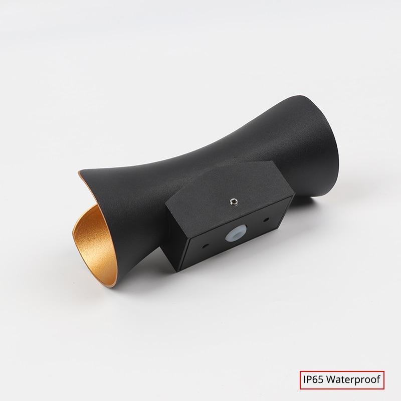 Modern Black-Gold LED Outdoor Wall Lamp