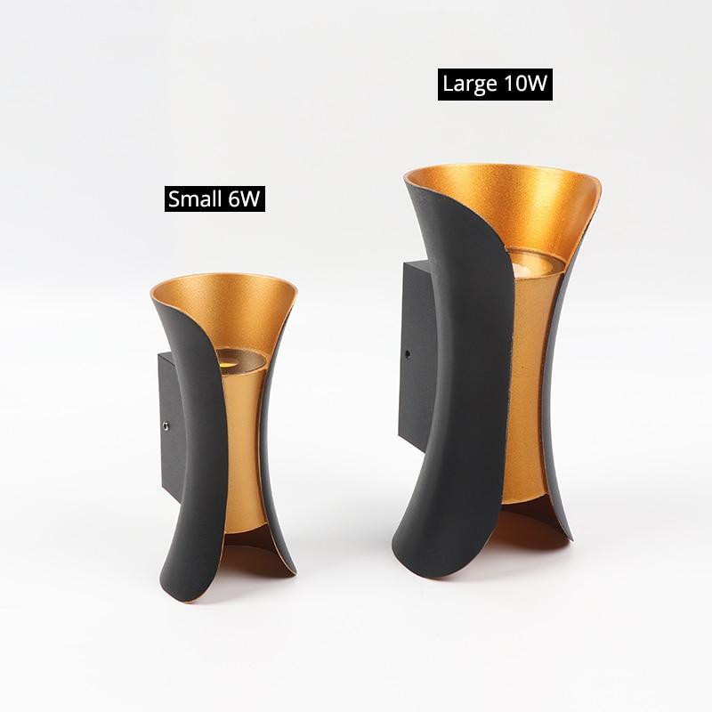 Modern Black-Gold LED Outdoor Wall Lamp