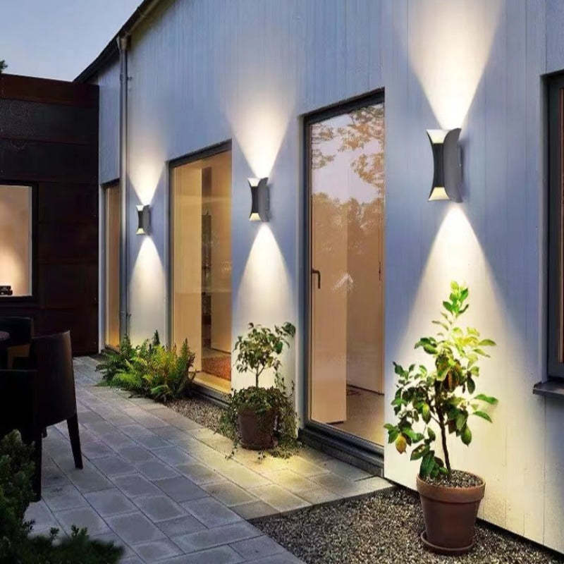 Modern Black-Gold LED Outdoor Wall Lamp