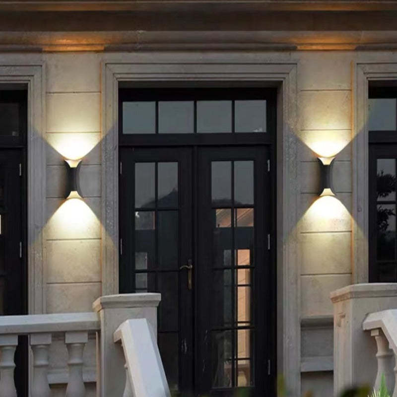 Modern Black-Gold LED Outdoor Wall Lamp