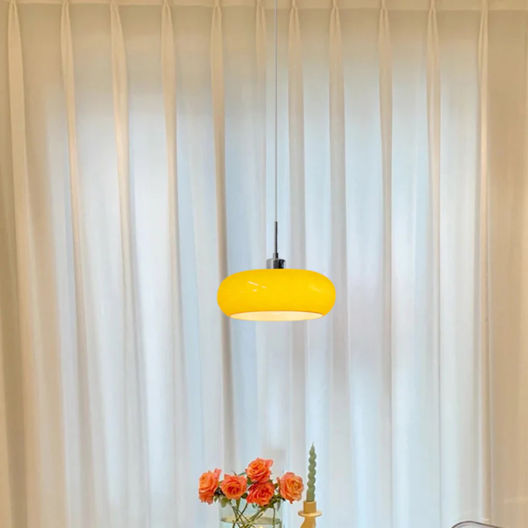 Modern Round Orange and White LED Pendant Light