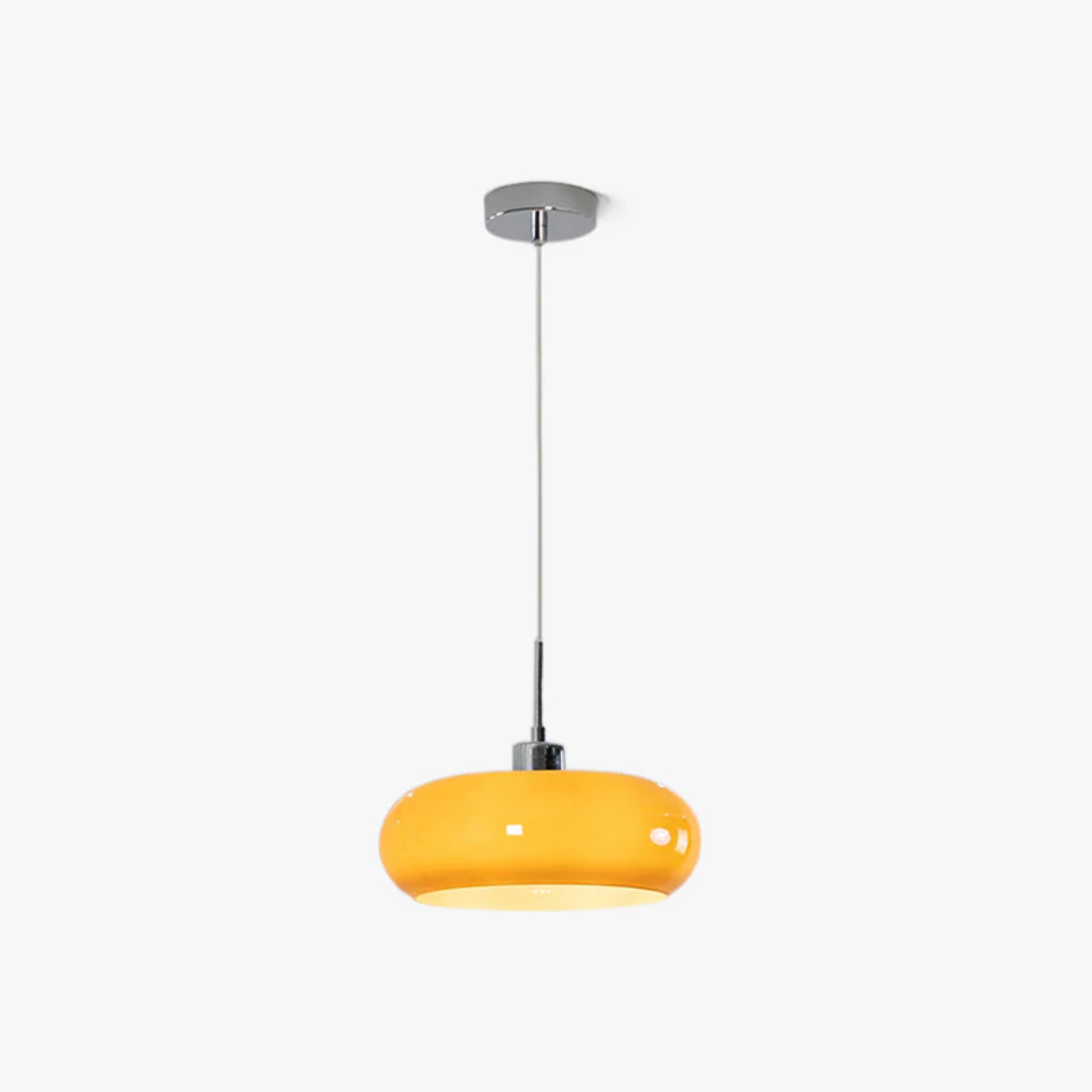 Modern Round Orange and White LED Pendant Light