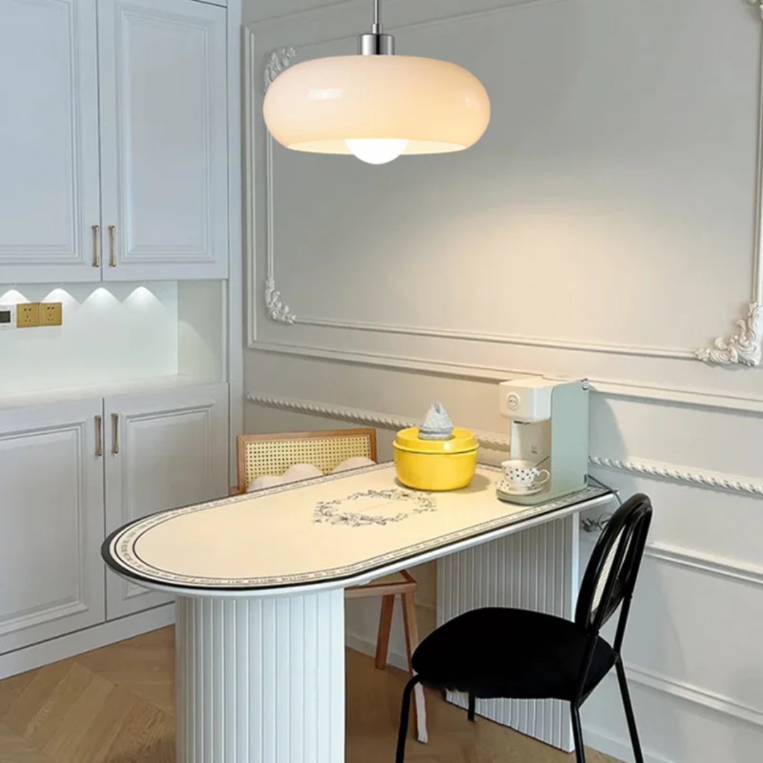 Modern Round Orange and White LED Pendant Light