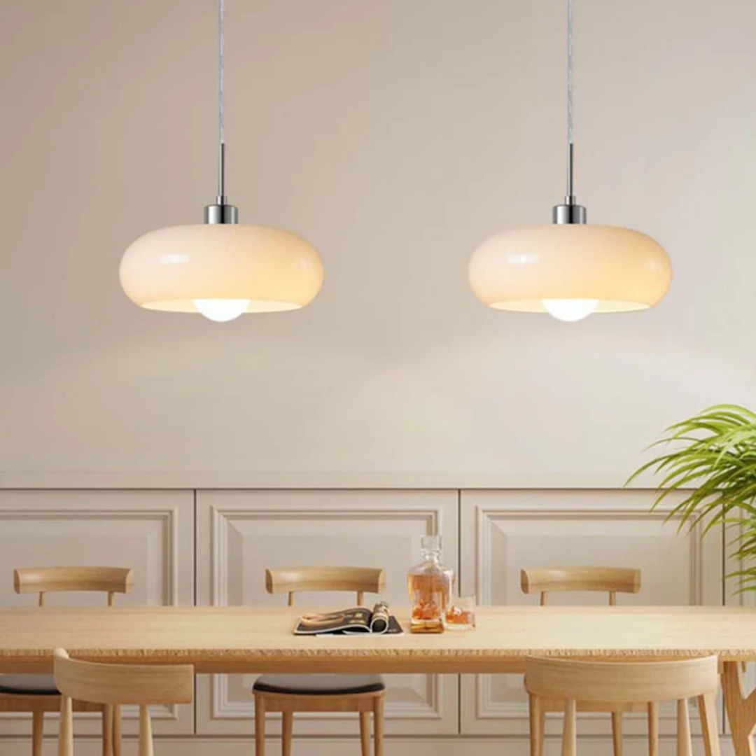 Modern Round Orange and White LED Pendant Light