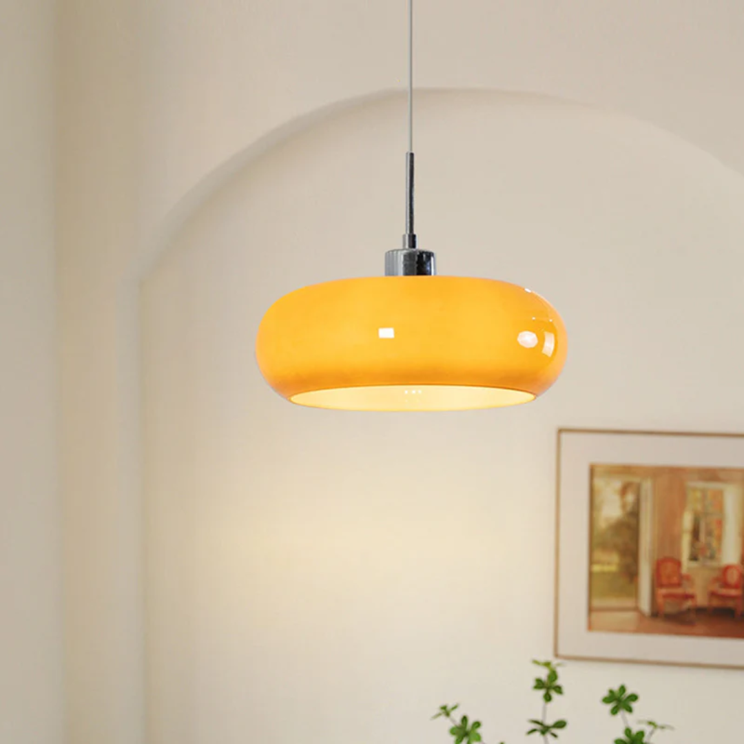 Modern Round Orange and White LED Pendant Light