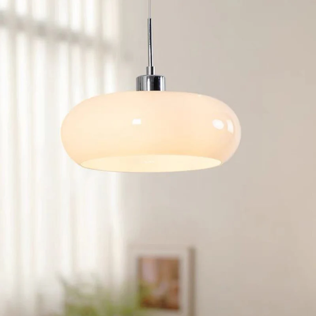 Modern Round Orange and White LED Pendant Light