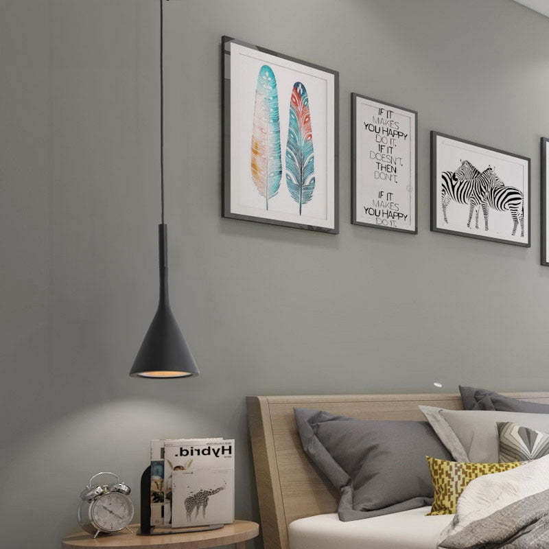 Modern Triangle Pendant Lamp with Adjustable Height and LED Bulb