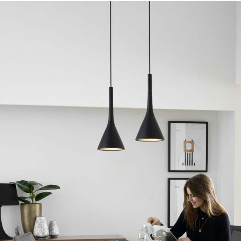 Modern Triangle Pendant Lamp with Adjustable Height and LED Bulb