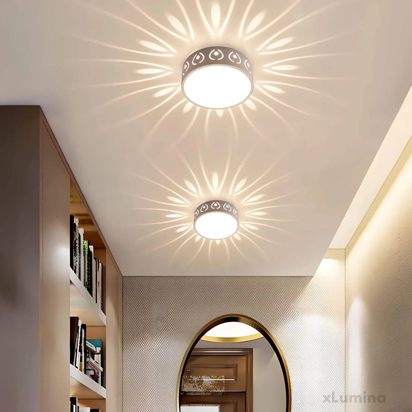 LED Crystal and Acrylic Ceiling Light for Hallway and Balcony