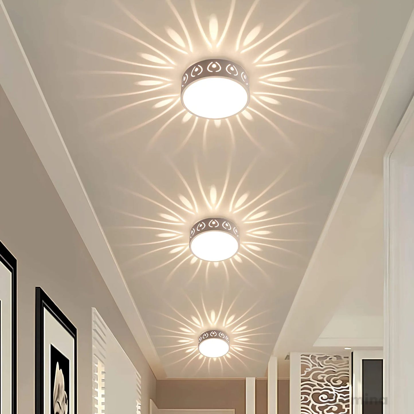 LED Crystal and Acrylic Ceiling Light for Hallway and Balcony
