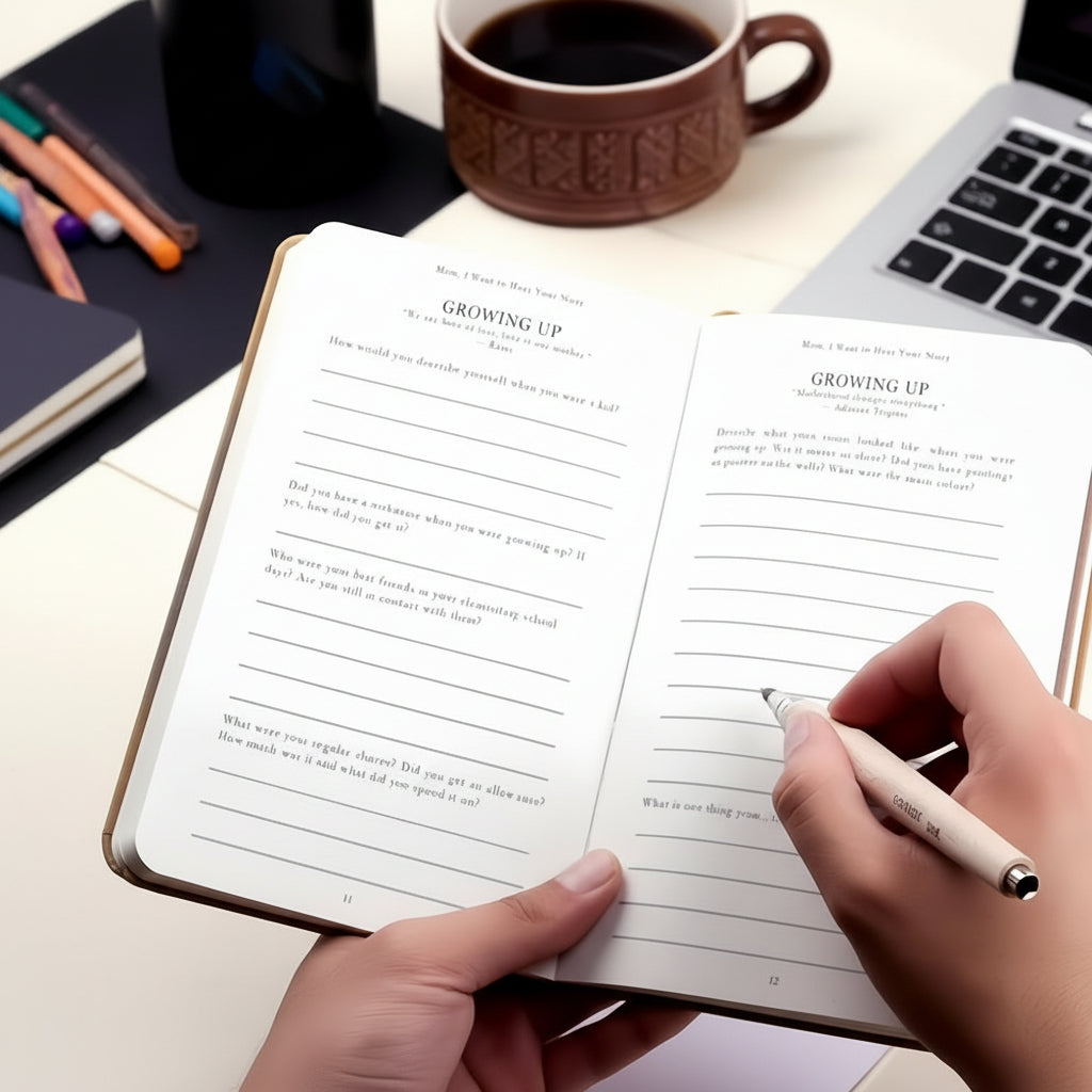 Guided Life Story Journal for Parents - Hardcover Memory Book