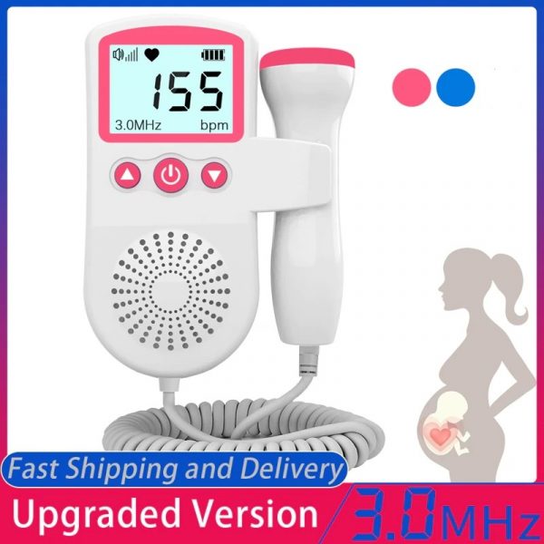 Fetal Doppler Heart Rate Monitor with LCD Display and Speaker