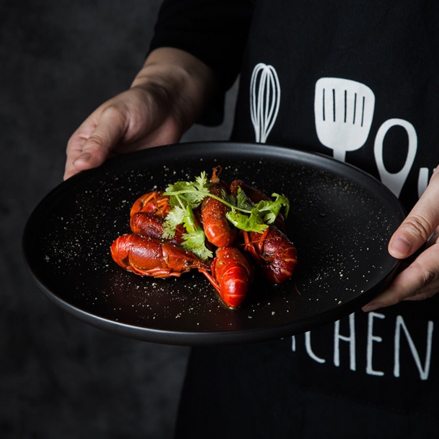 Ceramic Serving Plate with Elevated Borders