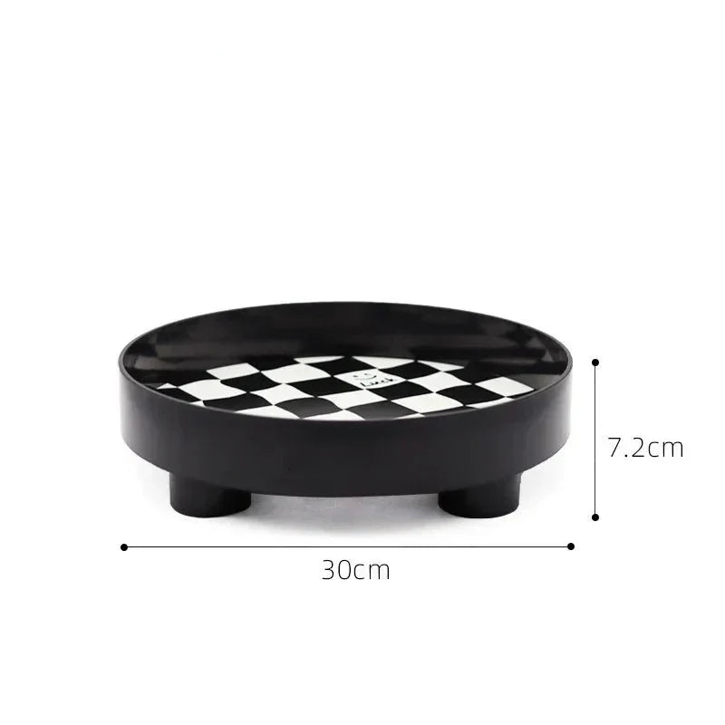 Monochrome Chessboard Plastic Storage Tray