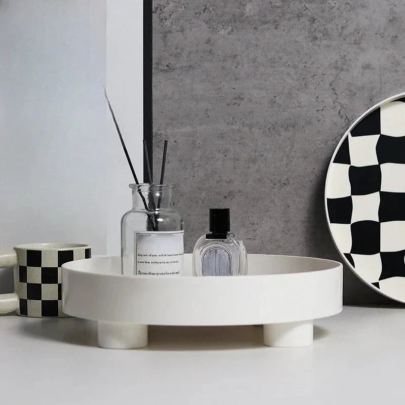Monochrome Chessboard Plastic Storage Tray