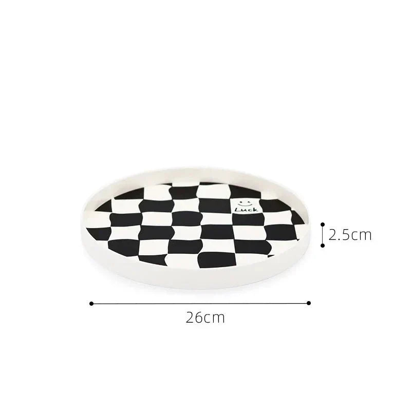 Monochrome Chessboard Plastic Storage Tray