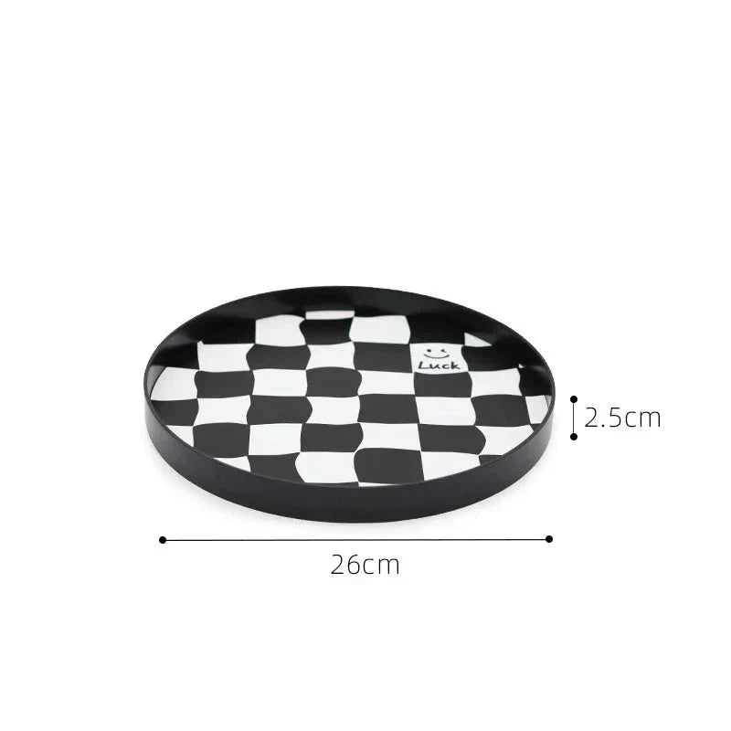 Monochrome Chessboard Plastic Storage Tray