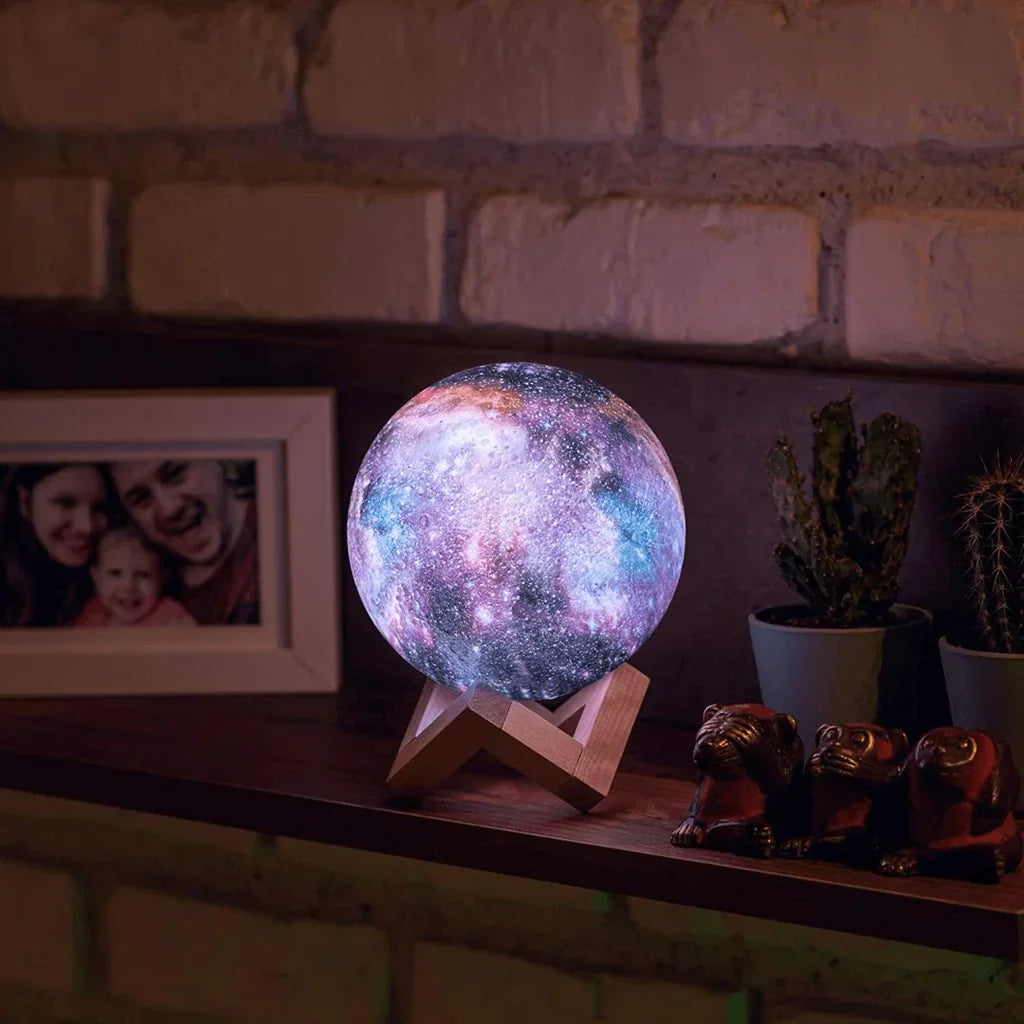 Scandinavian 3D Moon Lamp with Remote Control - 16 Colors