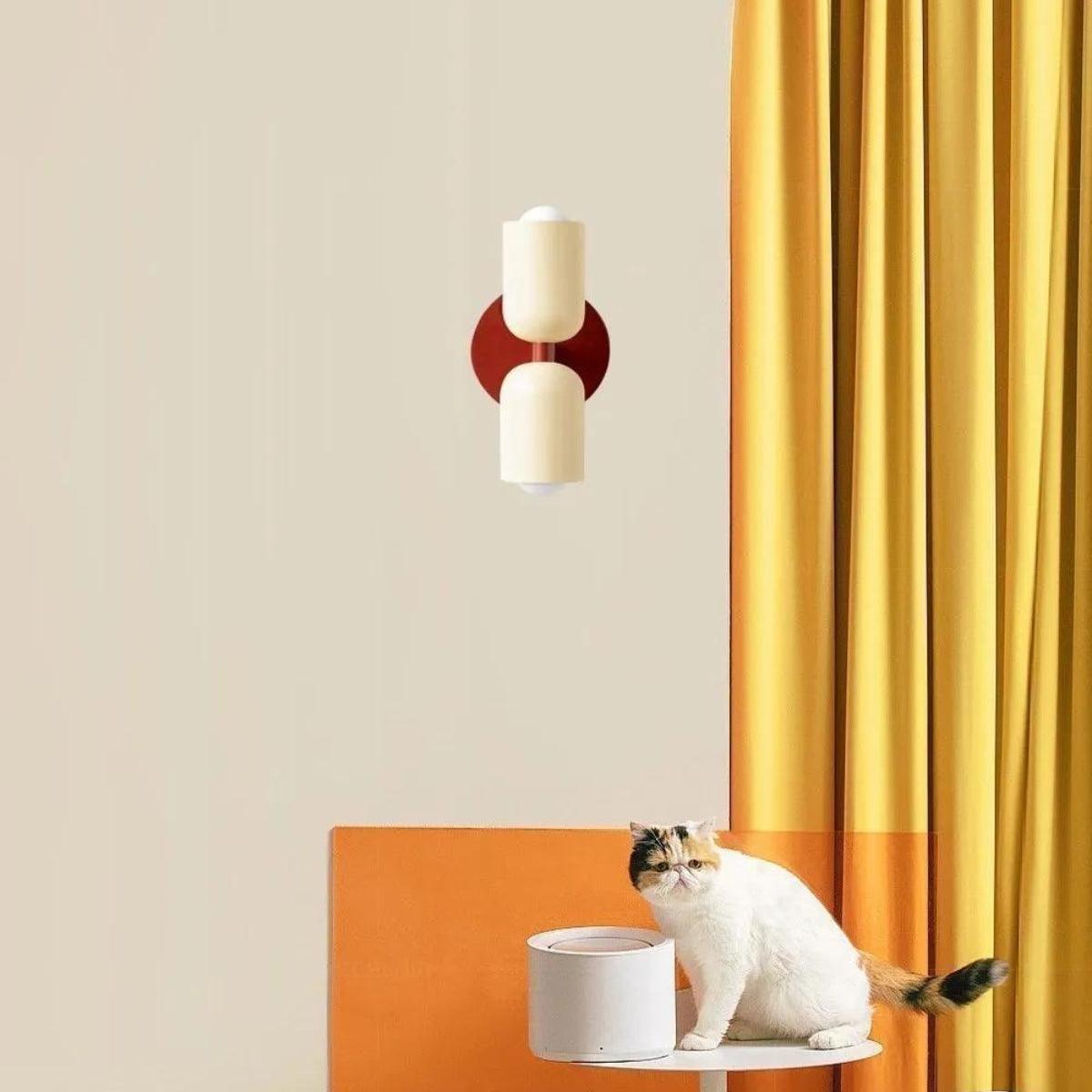 Double-Headed Metal Wall Lamp in Black, White, or Gold