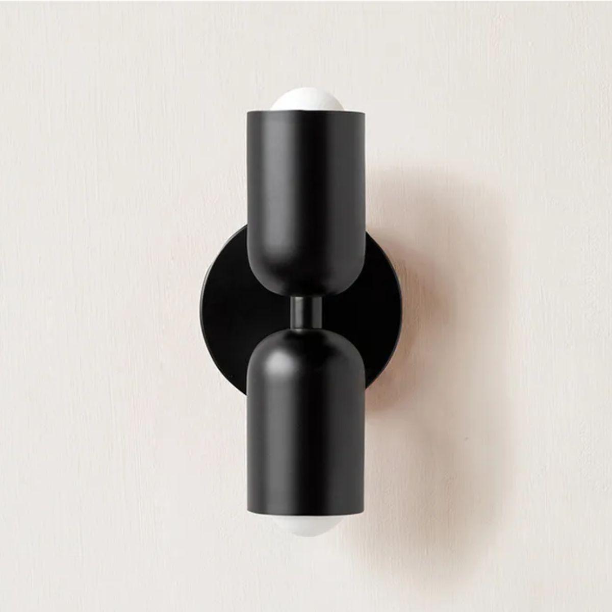 Double-Headed Metal Wall Lamp in Black, White, or Gold