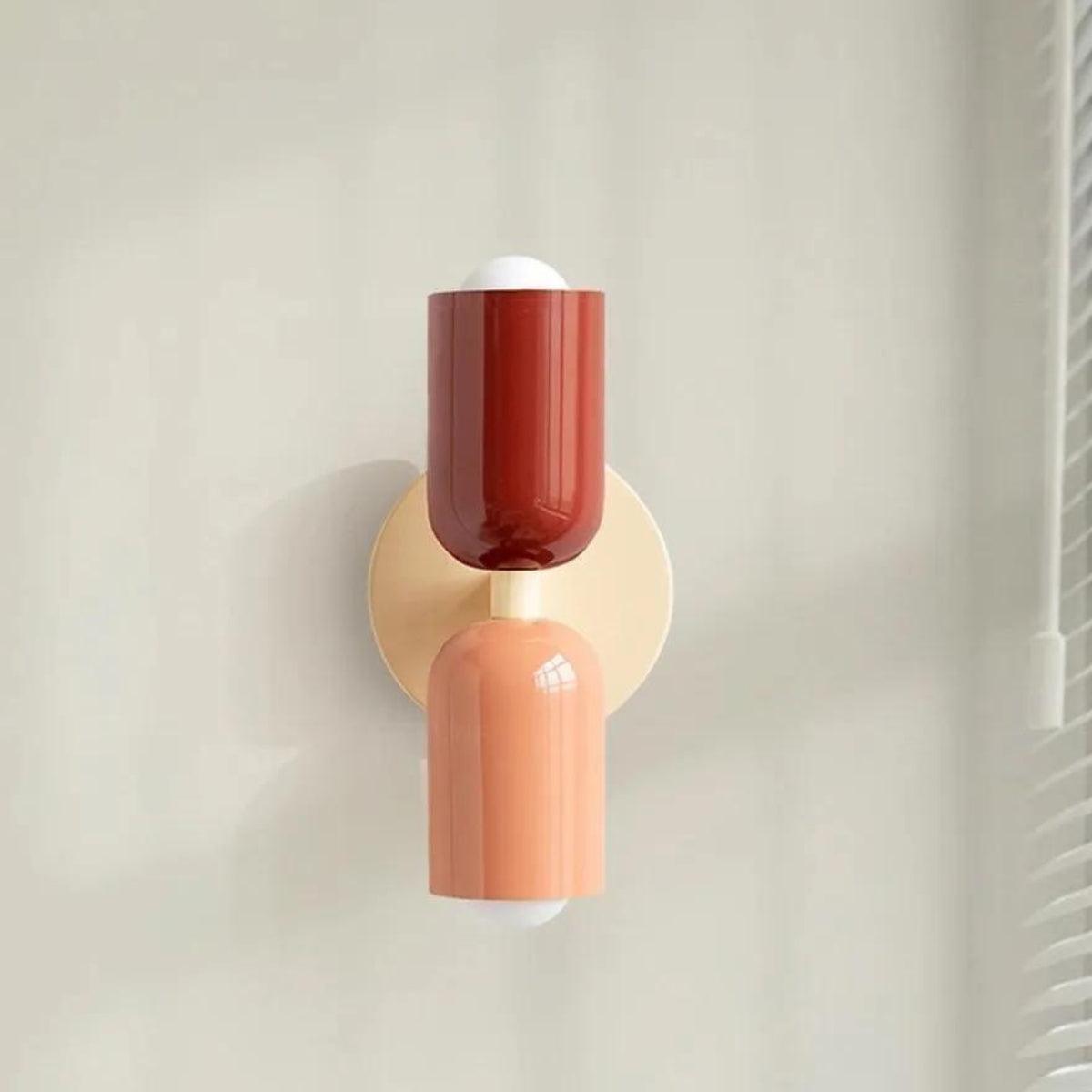 Double-Headed Metal Wall Lamp in Black, White, or Gold