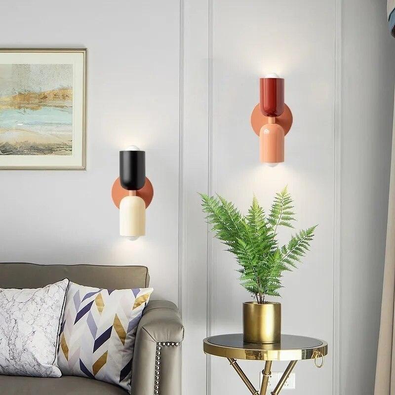 Dual-Head Scandinavian Wall Lamp in Glass