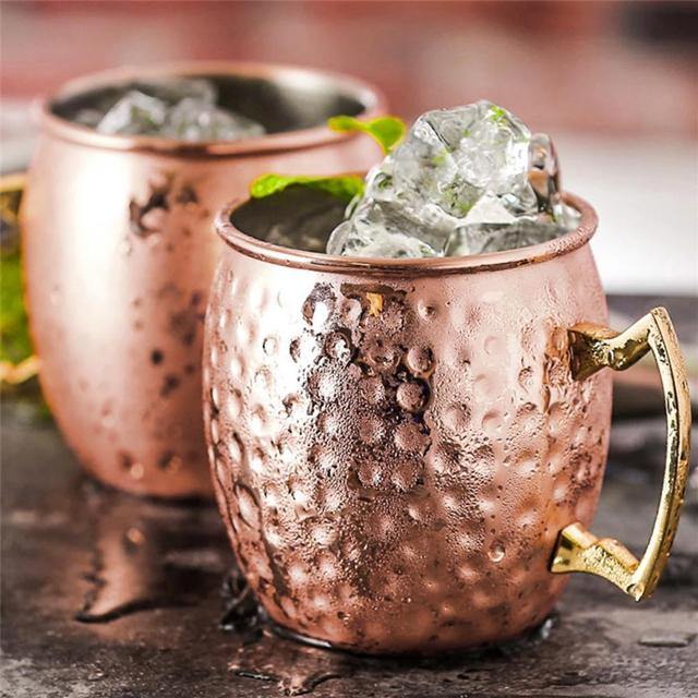 Stainless Steel Moscow Mule Mug - Hammered, Smooth, or Diamond Finish in Silver, Copper, or Rose Gold