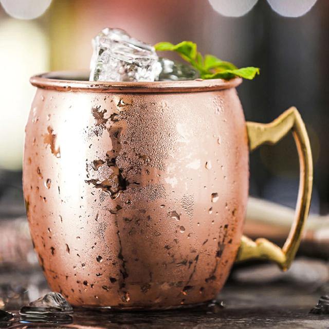 Stainless Steel Moscow Mule Mug - Hammered, Smooth, or Diamond Finish in Silver, Copper, or Rose Gold