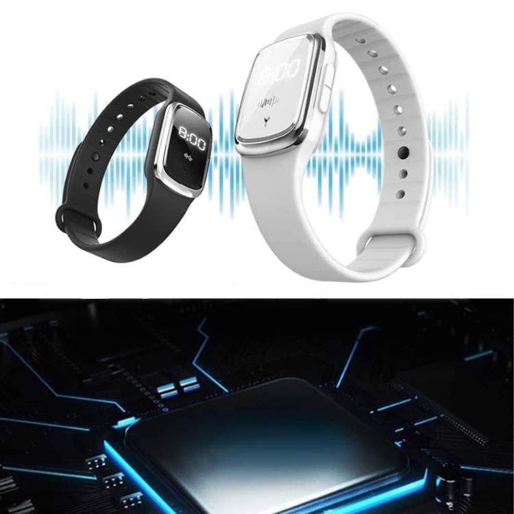 Ultrasonic Mosquito Repellent Bracelet with LED Display