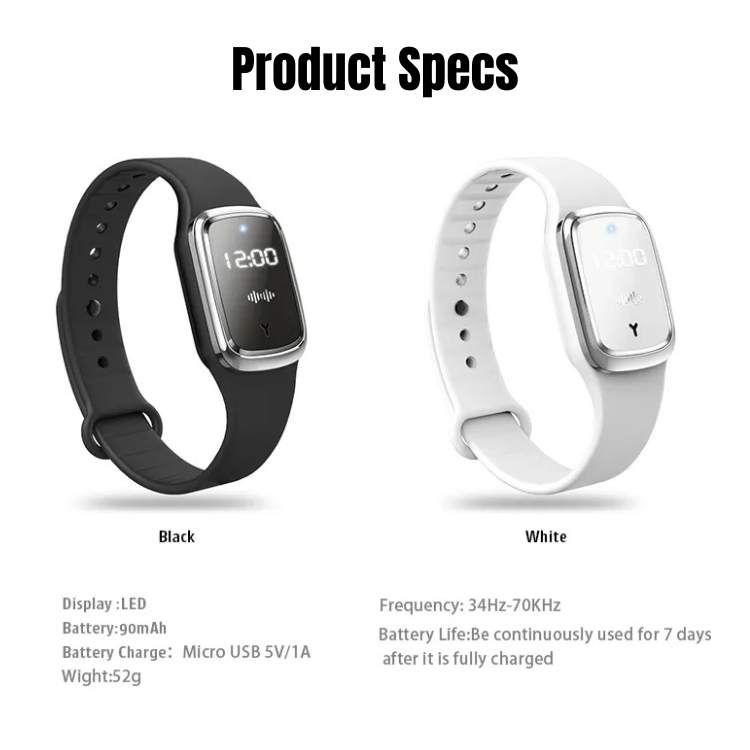 Ultrasonic Mosquito Repellent Bracelet with LED Display
