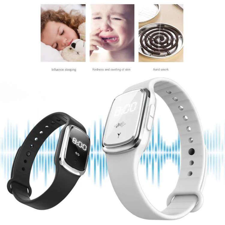 Ultrasonic Mosquito Repellent Bracelet with LED Display