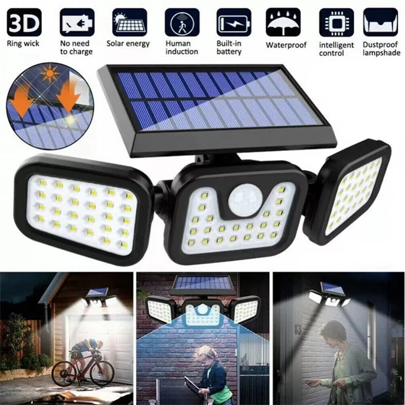 Solar Motion Sensor Outdoor Light with 74 LEDs