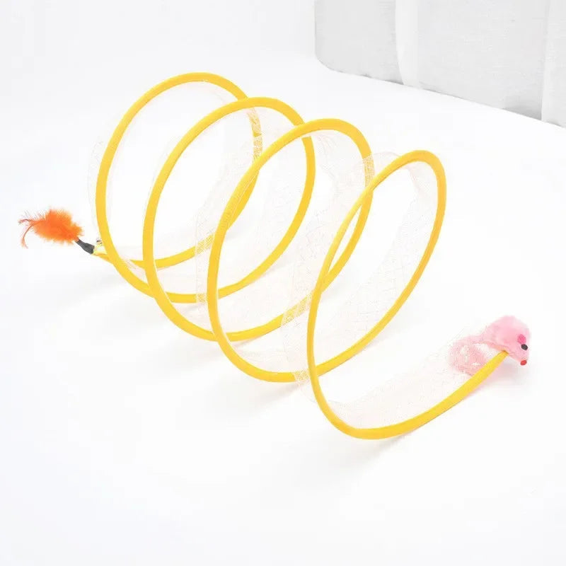Collapsible S-Type Cat Tunnel with Crinkle Paper and Built-In Balls
