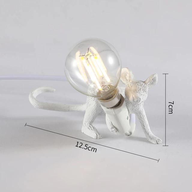 Gold and White Mouse Lamp - Unique Decorative Lighting for Home