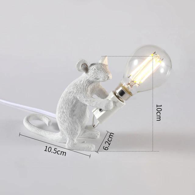 Gold and White Mouse Lamp - Unique Home Decor Accent