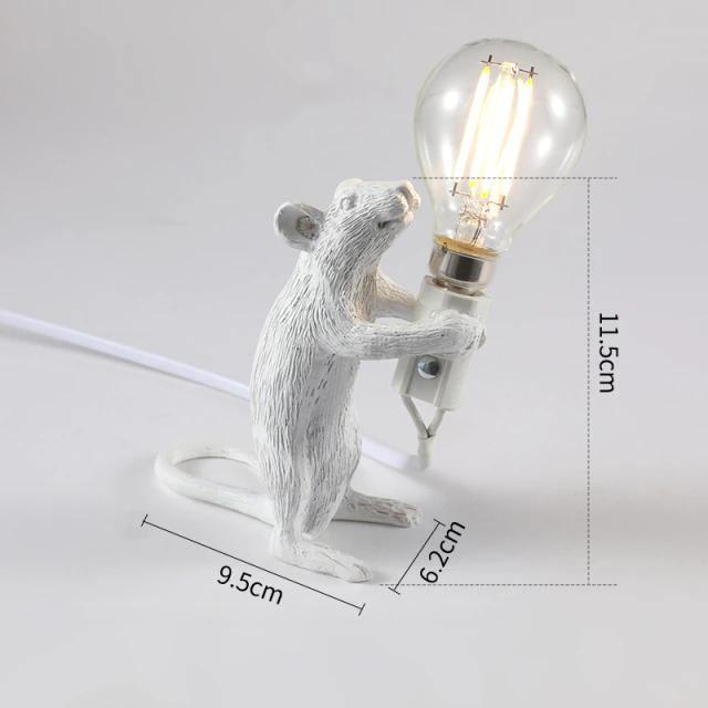 Gold and White Mouse Lamp - Unique Home Decor Accent