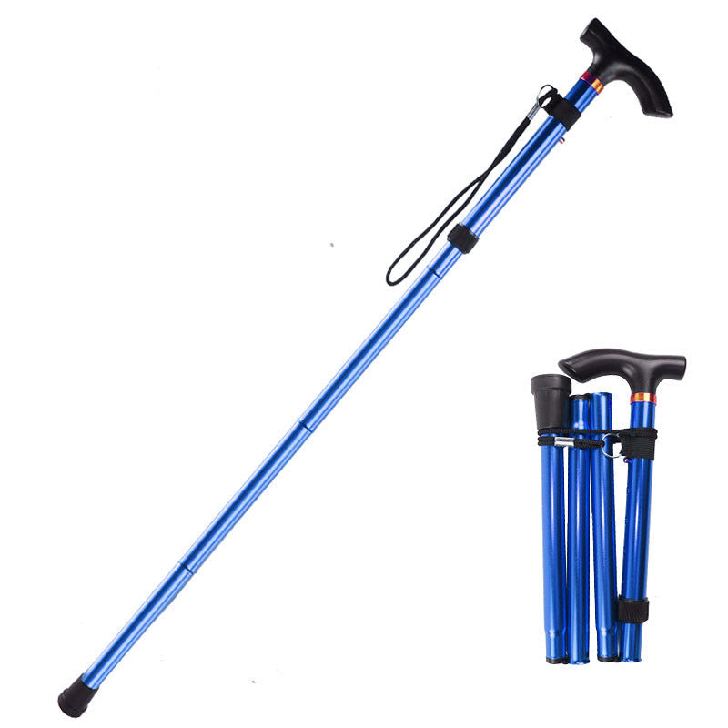 Foldable Adjustable Support Cane with Ergonomic Grip