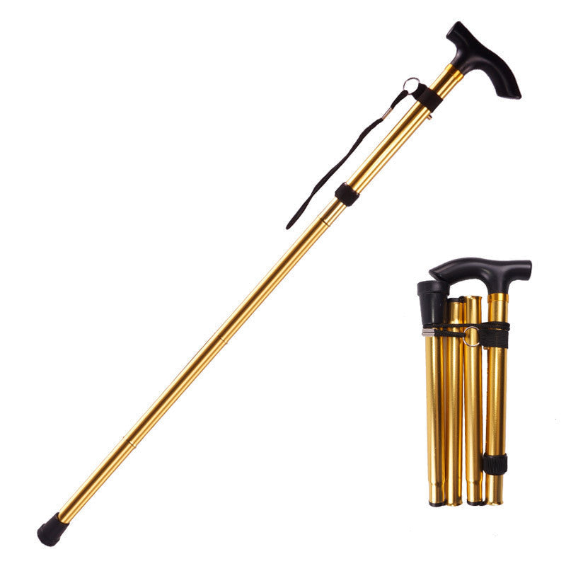 Foldable Adjustable Support Cane with Ergonomic Grip