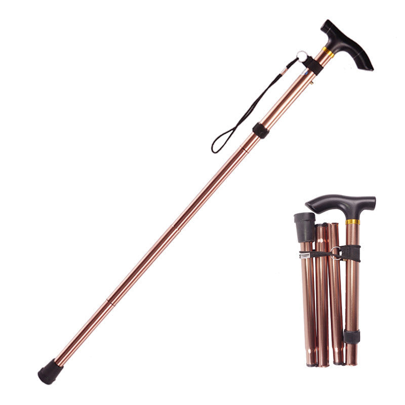 Foldable Adjustable Support Cane with Ergonomic Grip