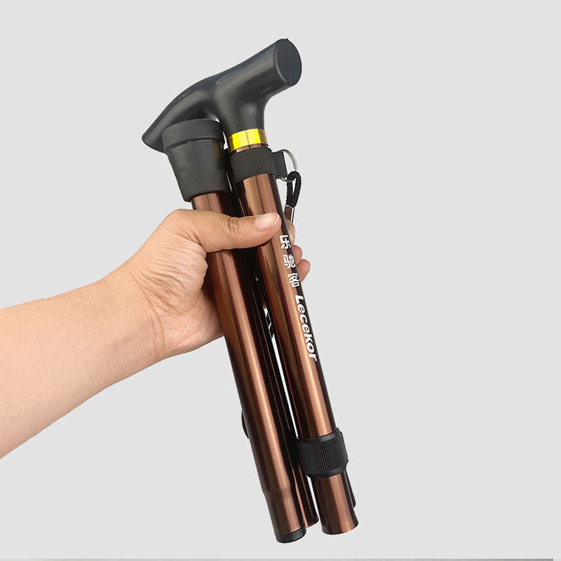 Foldable Adjustable Support Cane with Ergonomic Grip