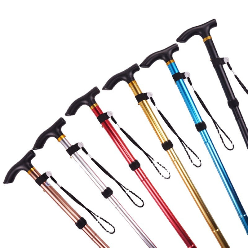 Foldable Adjustable Support Cane with Ergonomic Grip