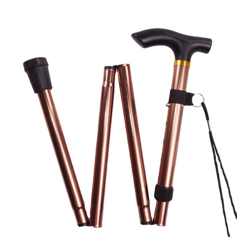 Foldable Adjustable Support Cane with Ergonomic Grip