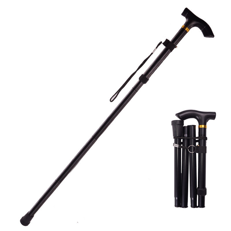 Foldable Adjustable Support Cane with Ergonomic Grip