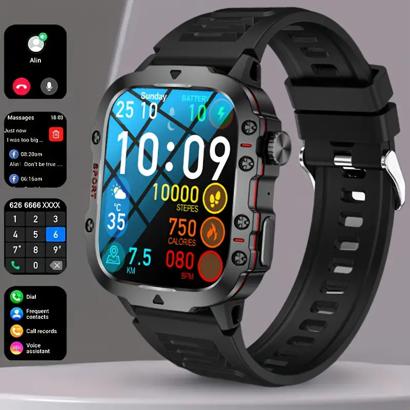 Health Monitoring Smartwatch with Sports Tracking and Bluetooth Connectivity