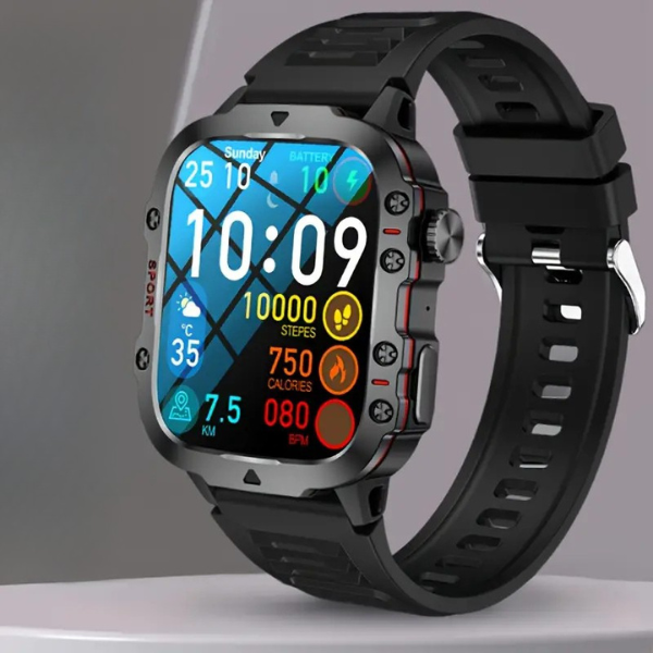 Health Monitoring Smartwatch with Sports Tracking and Bluetooth Connectivity