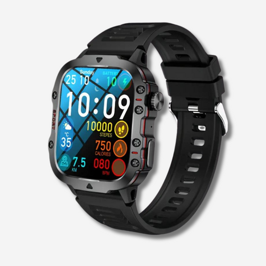 Health Monitoring Smartwatch with Sports Tracking and Bluetooth Connectivity