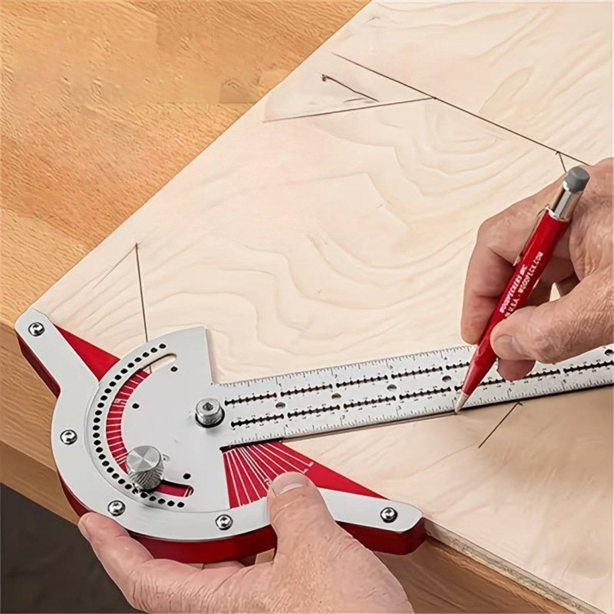 Adjustable Stainless Steel Woodworking Ruler for Precision Angles