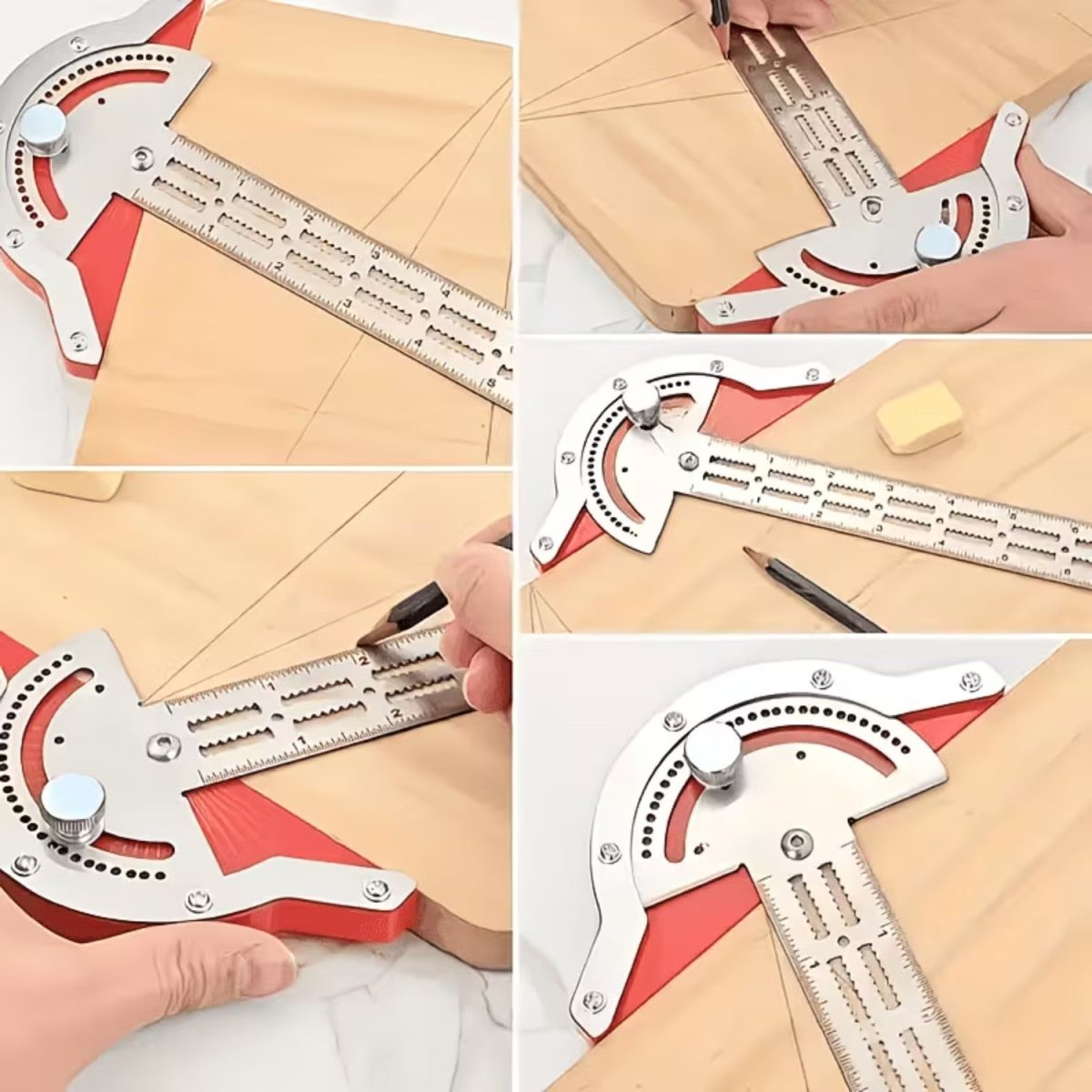 Adjustable Stainless Steel Woodworking Ruler for Precision Angles