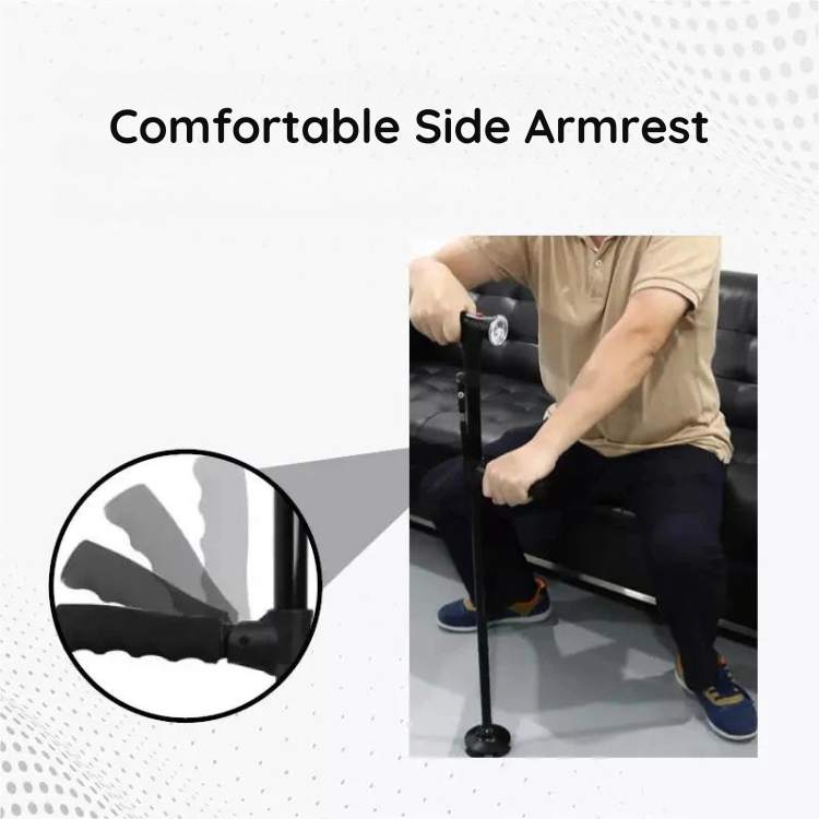 Adjustable LED Flashlight Walking Cane with Anti-Slip Tip and Emergency Alarm